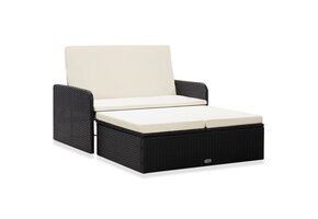vidaXL Loungeset Poly Rattan Zwart - 56% Korting!