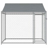 vidaXL Hondenhok met dak - 2x2x2m Staal - Grijs - 31% Korting!