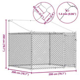 vidaXL Hondenhok met dak - 2x2x2m Staal - Grijs - 31% Korting!