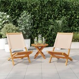 vidaXL Tuinstoelen Acaciahout & Stof Beige - 80% Korting