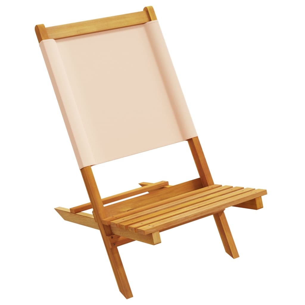 vidaXL Tuinstoelen Acaciahout & Stof Beige - 80% Korting