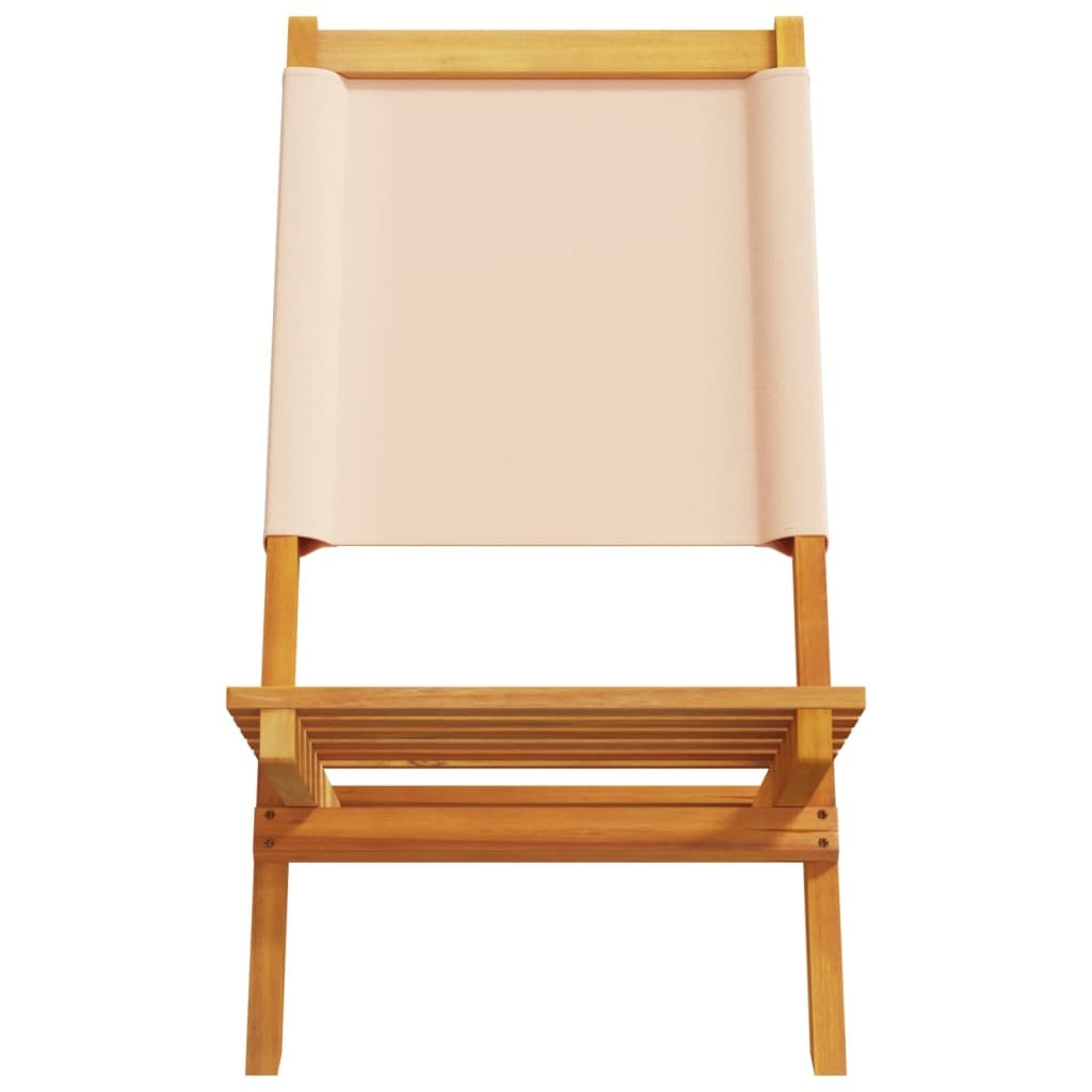 vidaXL Tuinstoelen Acaciahout & Stof Beige - 80% Korting