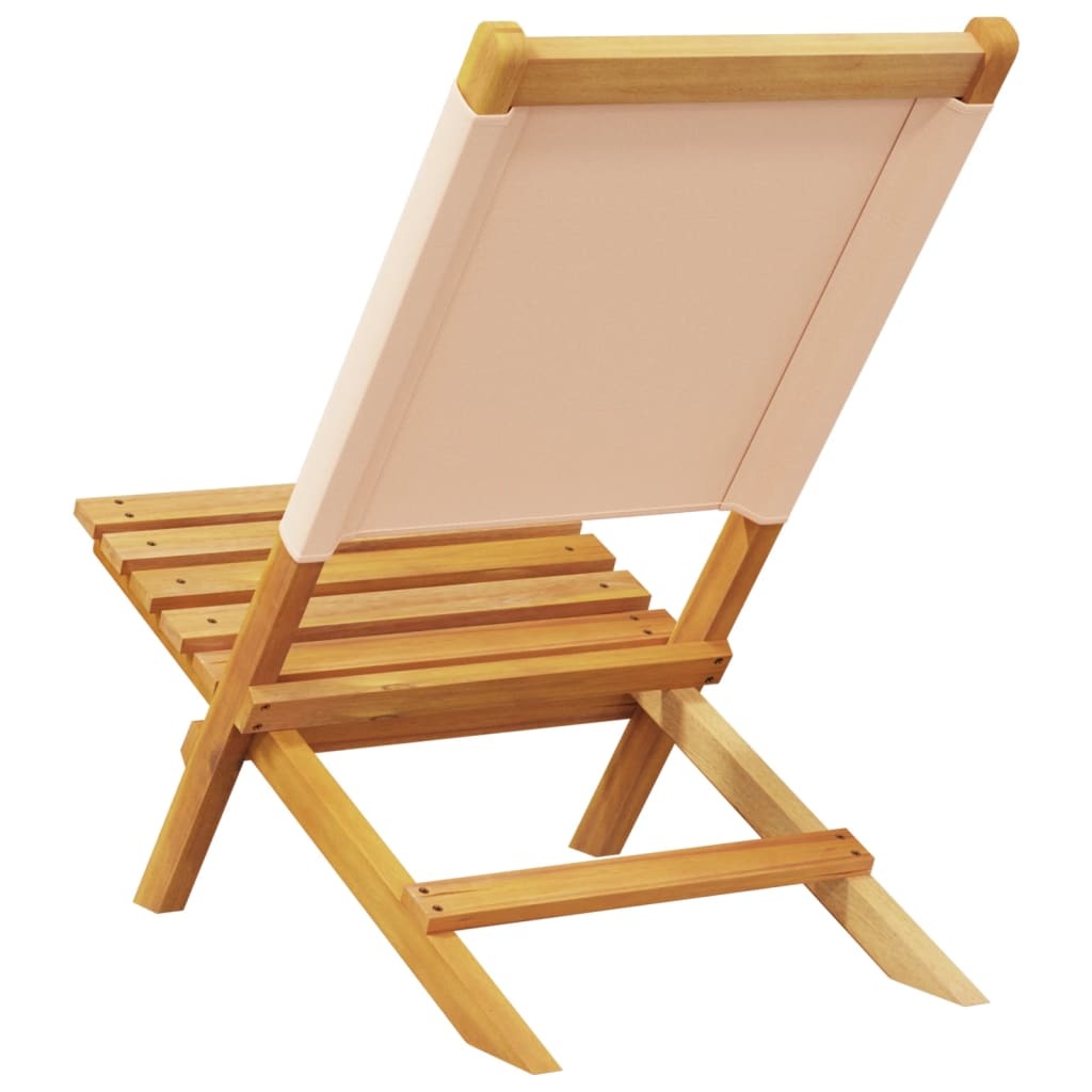 vidaXL Tuinstoelen Acaciahout & Stof Beige - 80% Korting