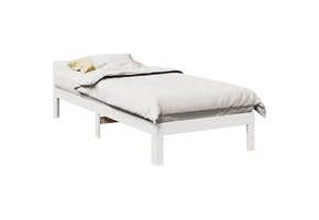vidaXL Bedframe zonder matras massief grenenhout wit 80x200 cm