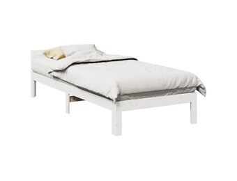 vidaXL Grenenhouten Bedframe Wit 80x200 cm - 86% Korting!