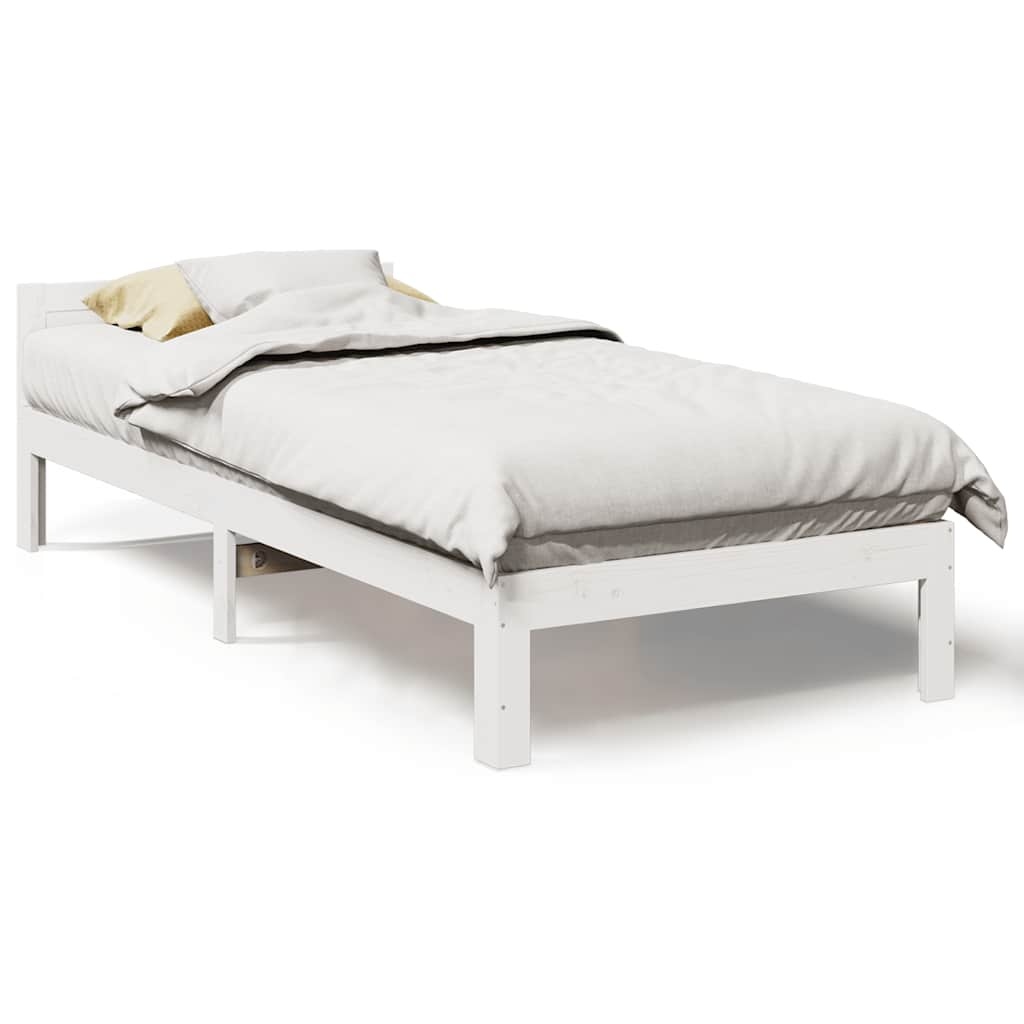 vidaXL Grenenhouten Bedframe Wit 80x200 cm - 86% Korting!