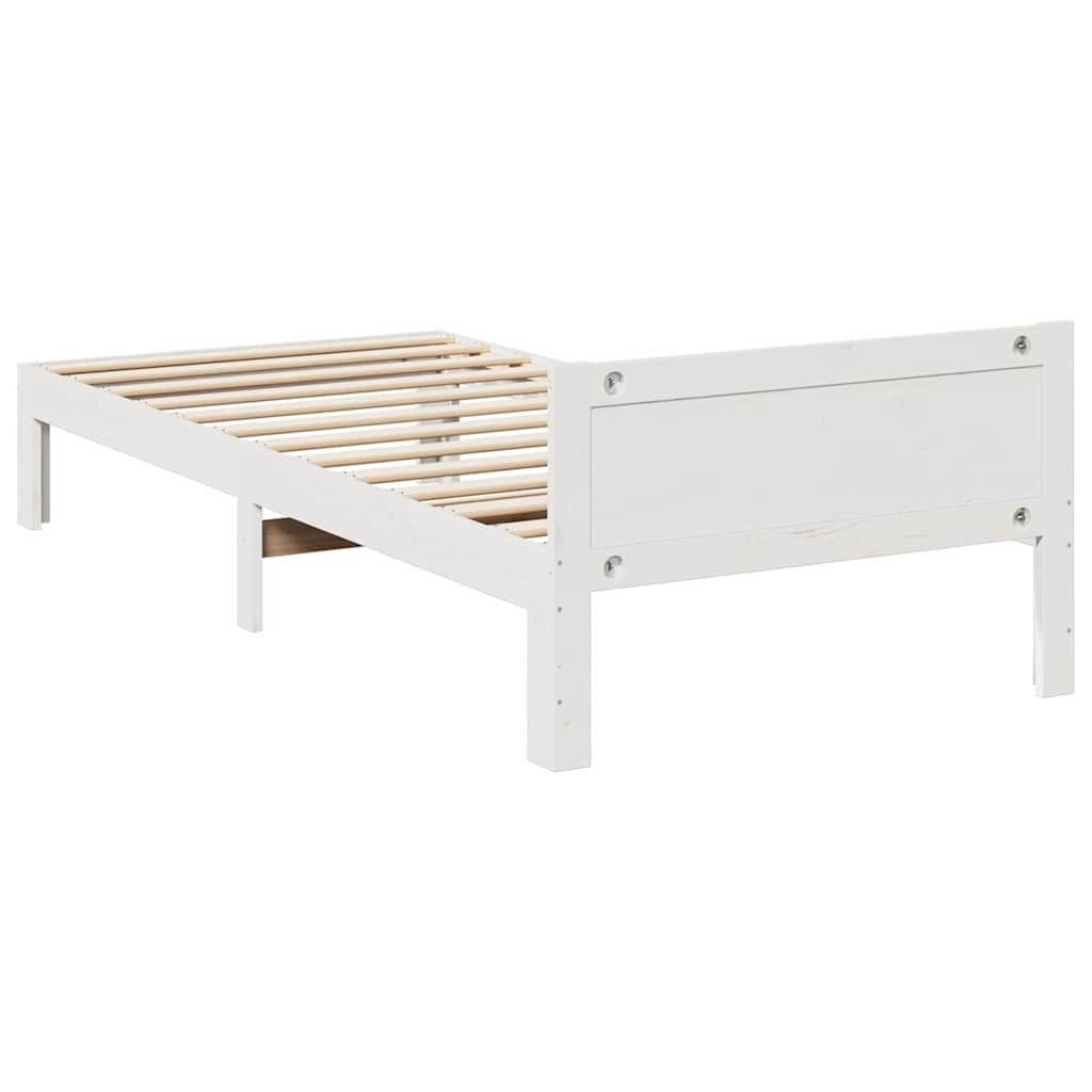 vidaXL Grenenhouten Bedframe Wit 80x200 cm - 86% Korting!