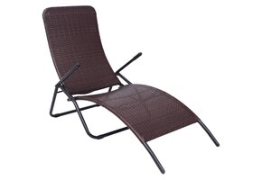 vidaXL Inklapbaar Ligbed Poly Rattan Bruin - 74% Korting!