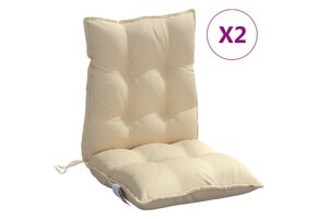 vidaXL Stoelkussens Beige Oxford Stof - Lage Rug - 2 stuks - 58% Korting!