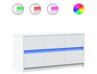 vidaXL TV-meubel Wit met LED - 100x34x50 cm | 55% Korting!