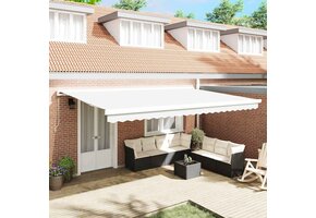 vidaXL Vervangingsdoek Zonnescherm Wit 500x350 cm - 60% Korting!