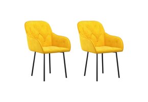 vidaXL Eetkamerstoelen 2 stuks - Geel Fluweel - 46% Korting