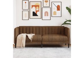 vidaXL 2-zits bank kunstsuède bruin - 40% Korting!