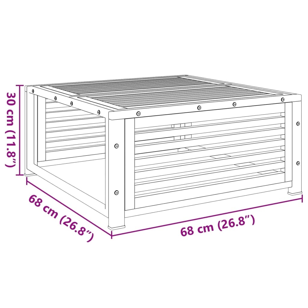 VidaXL Tuintafel Massief Acaciahout (68x68x30 cm) - 40% Korting