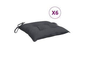 vidaXL Stoelkussens Antraciet (6 stuks) - 40% korting!
