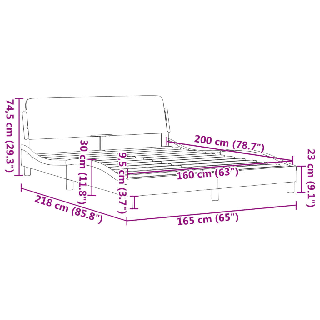 vidaXL Donkerbruin Bedframe (160x200cm) - 40% Korting!