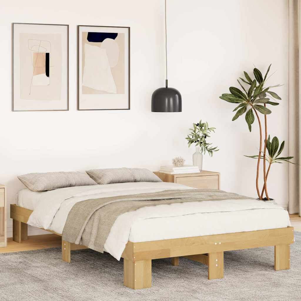 vidaXL Massief Houten Bedframe Eiken 120x190 cm - 40% Korting!