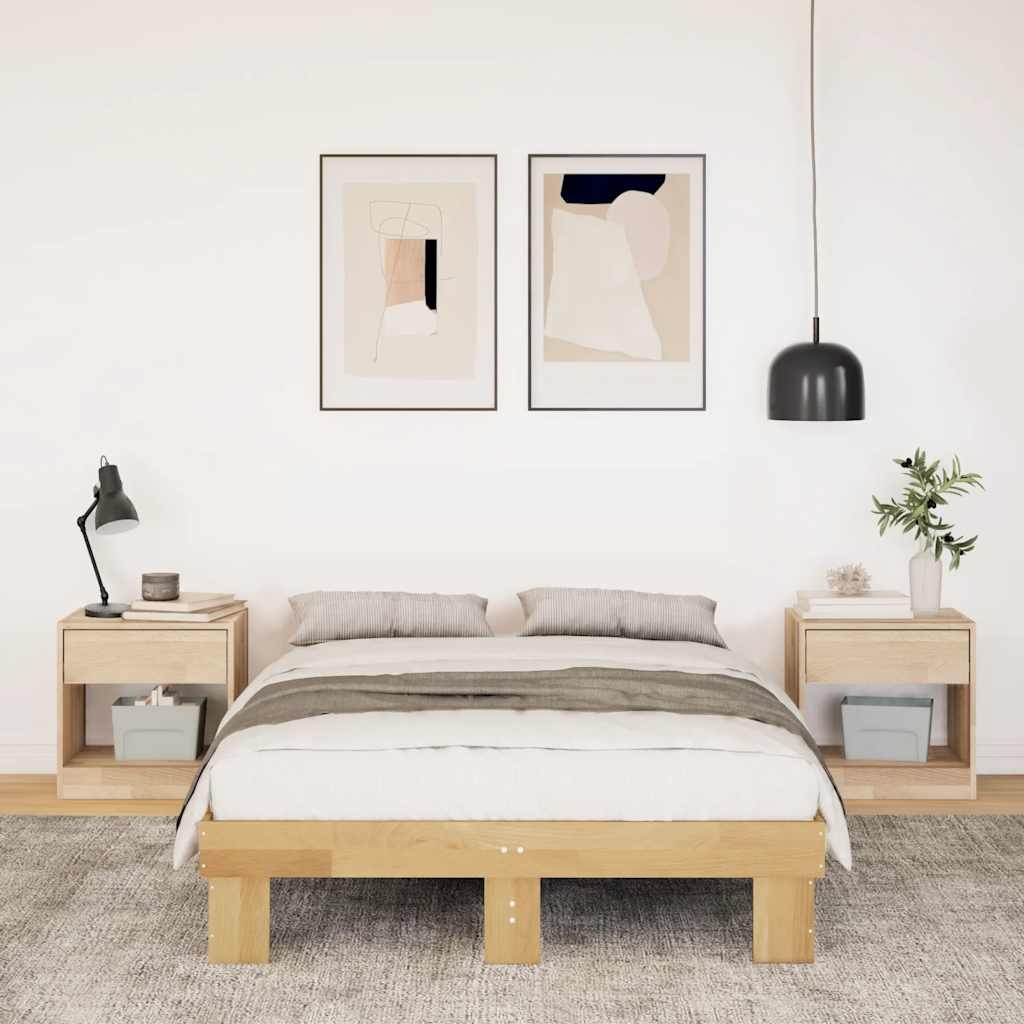 vidaXL Massief Houten Bedframe Eiken 120x190 cm - 40% Korting!