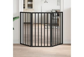 vidaXL Hondenhek 3 panelen 150 cm Populierenhout Zwart - Nu 40% Korting!