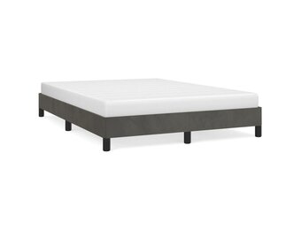VidaXL Bedframe Fluweel 140x190cm Donkergrijs - 40% Korting!