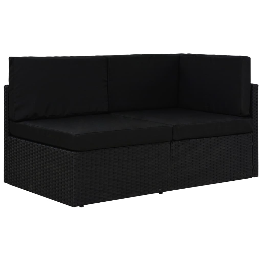 vidaXL 2-zits Bank Poly Rattan Zwart - 51% Korting!