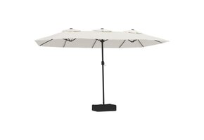 vidaXL Dubbele Parasol 449x245cm Zandwit - 55% Korting!