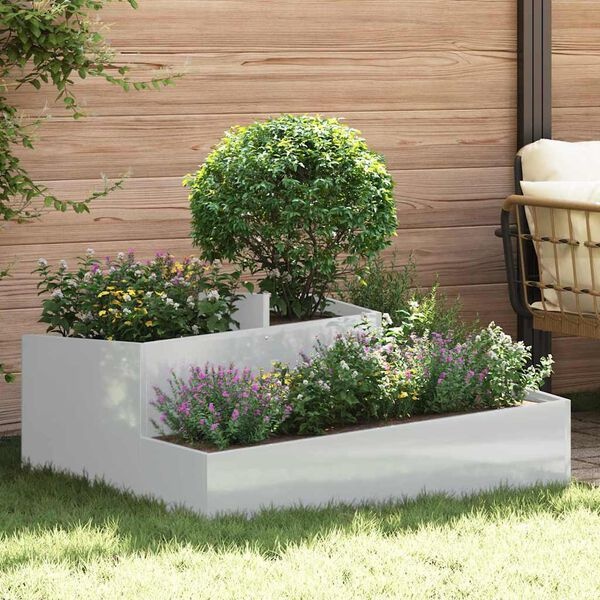 vidaXL Tuin Bloempot Zilver 100x100x50 cm - 70% Korting!