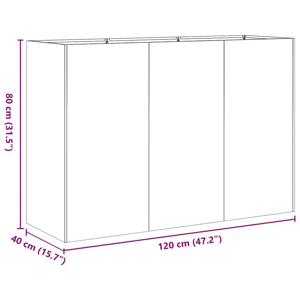 vidaXL Roestvrij Staal Plantenbak 120x40x80 cm | -56% Korting!
