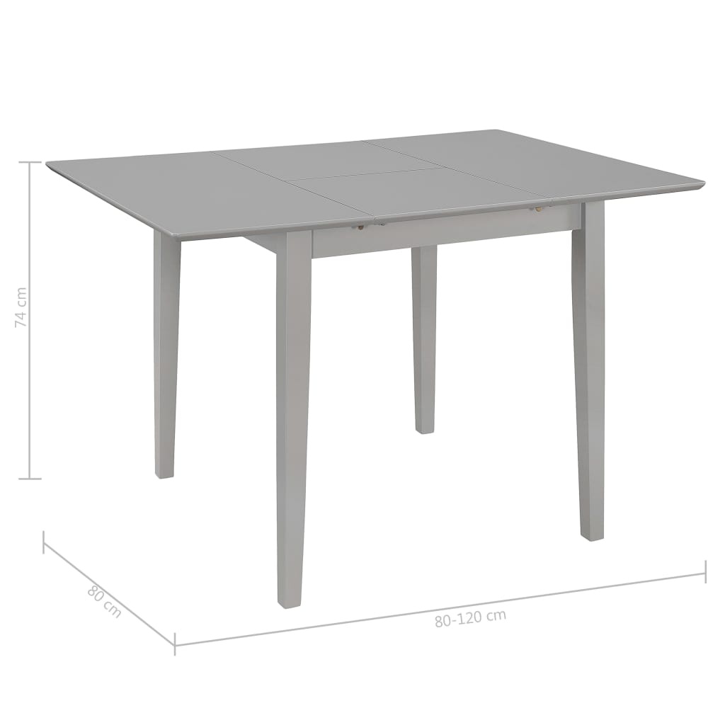 vidaXL Eettafel Verlengbaar (80-120cm) grijs - 51% Korting