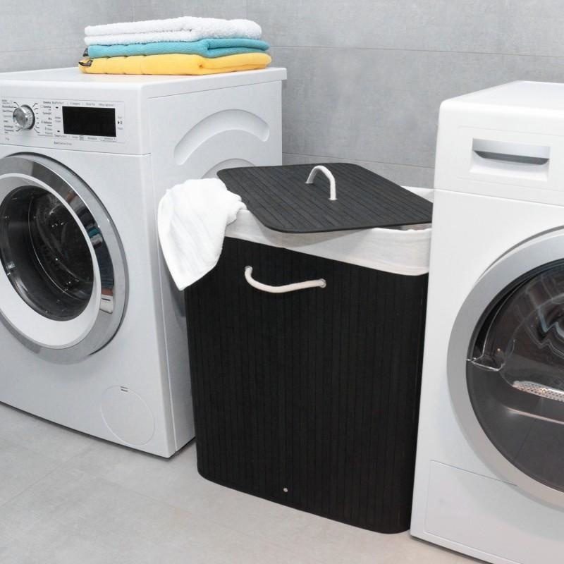 Retourtje Wasmand Bamboe 2 Vaks Zwart - 64% Korting!