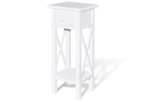 vidaXL Bijzettafeltje met lade - Wit (60% Korting)