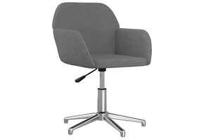 vidaXL Kantoorstoel draaibaar stof lichtgrijs - 55% Korting!