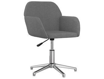 vidaXL Kantoorstoel draaibaar stof lichtgrijs - 55% Korting!