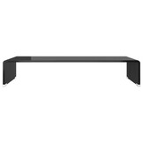 vidaXL TV-meubel/Monitorverhoger Zwart Glas (70x30x13cm) - 55% Korting!