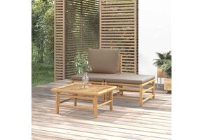 vidaXL Loungeset (3-delig, Bamboe) - 84% Korting!