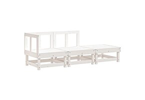 vidaXL 3-delige Loungeset Grenenhout Wit | -57% Korting