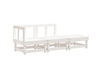 vidaXL 3-delige Loungeset Grenenhout Wit | -57% Korting