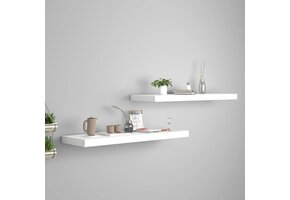 vidaXL Wandschappen Zwevend 2 st. 80cm MDF Wit - 51% Korting