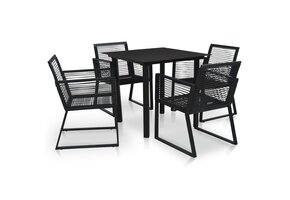 vidaXL Tuinset PVC-rattan Zwart - 64% Korting!