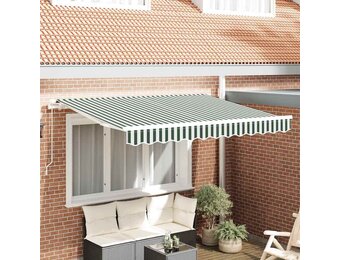 vidaXL Zonnescherm Vervangingsdoek Groen/Wit 350x250 cm - 65% Korting