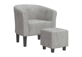 vidaXL Kuipstoel met Voetenbank Fluweel Lichtgrijs - 56% Korting