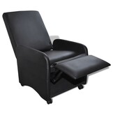 vidaXL Fauteuil Inklapbaar Kunstleer Zwart - 65% Korting!