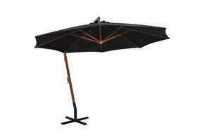 vidaXL Zweefparasol Vurenhout Zwart - 41% Korting!