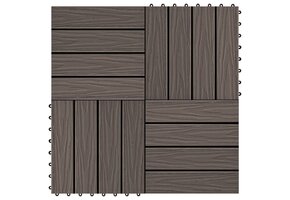 vidaXL Terrastegels Diep Reliëf 30x30cm (1m²) HKC Donkerbruin - 47% Korting!