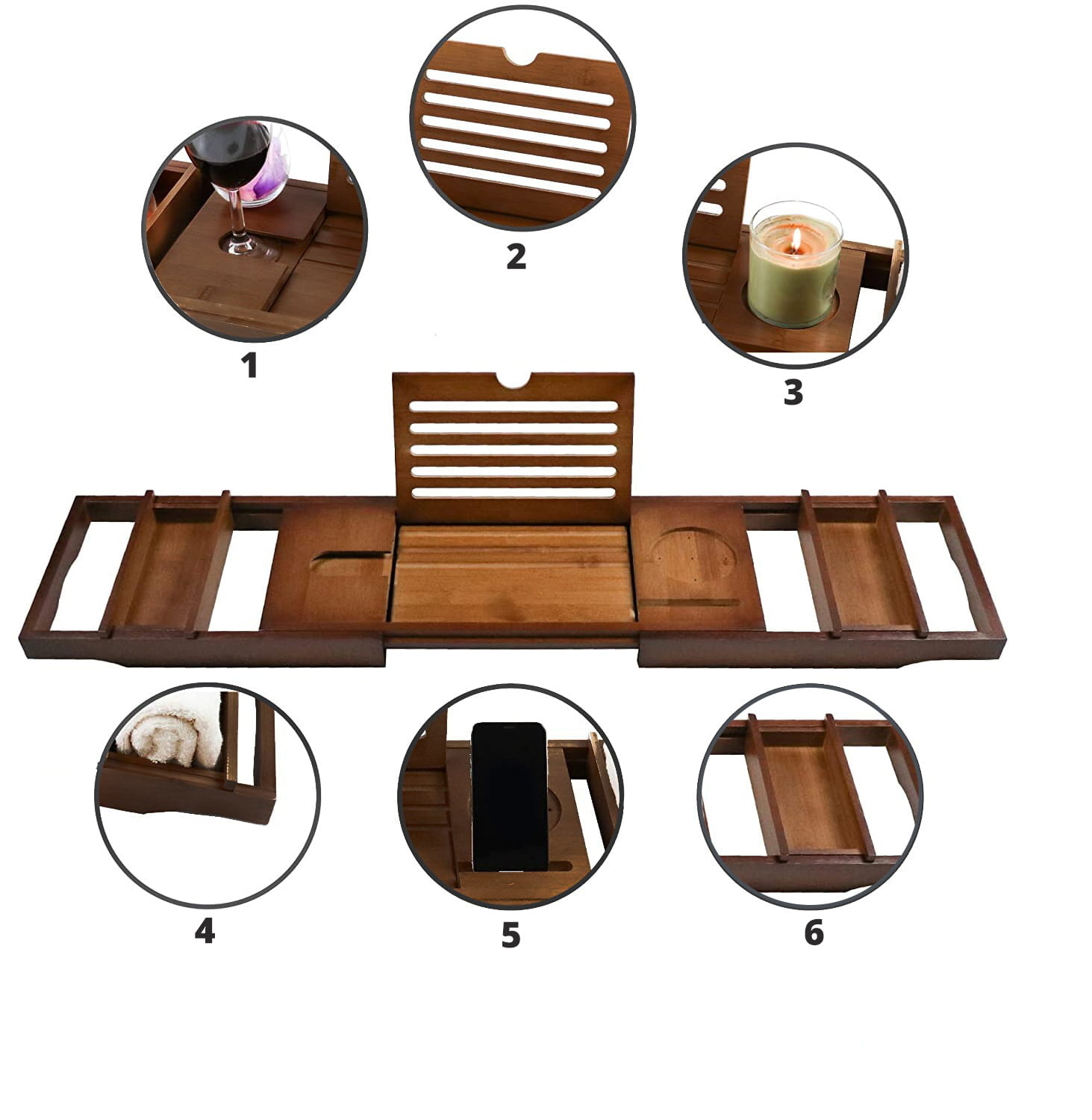 Bamboe Badplank - Verstelbaar (75-110 cm) - 40% Korting!