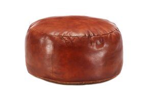 VidaXL Poef Geitenleer Tan - 40% Korting