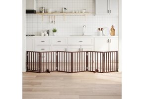 vidaXL Hondenhek - Inklapbaar 6 Panelen - Populierenhout Bruin - 40% Korting!