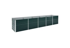vidaXL Verhoogde Plantenbak Staal Groen - 400x80x77cm - 55% Korting!
