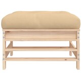 vidaXL Tuinvoetenbank met Kussen | Massief Grenenhout | 51% Korting