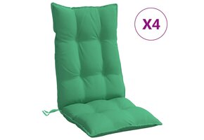 vidaXL Stoelkussens Hoge Rug Oxford Groen - 4 stuks - 46% Korting